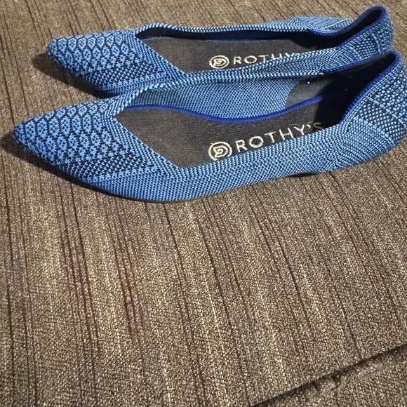 Rothy's The Point flats in the rare, retired Lapis Python blue pattern - Picture 2 of 4